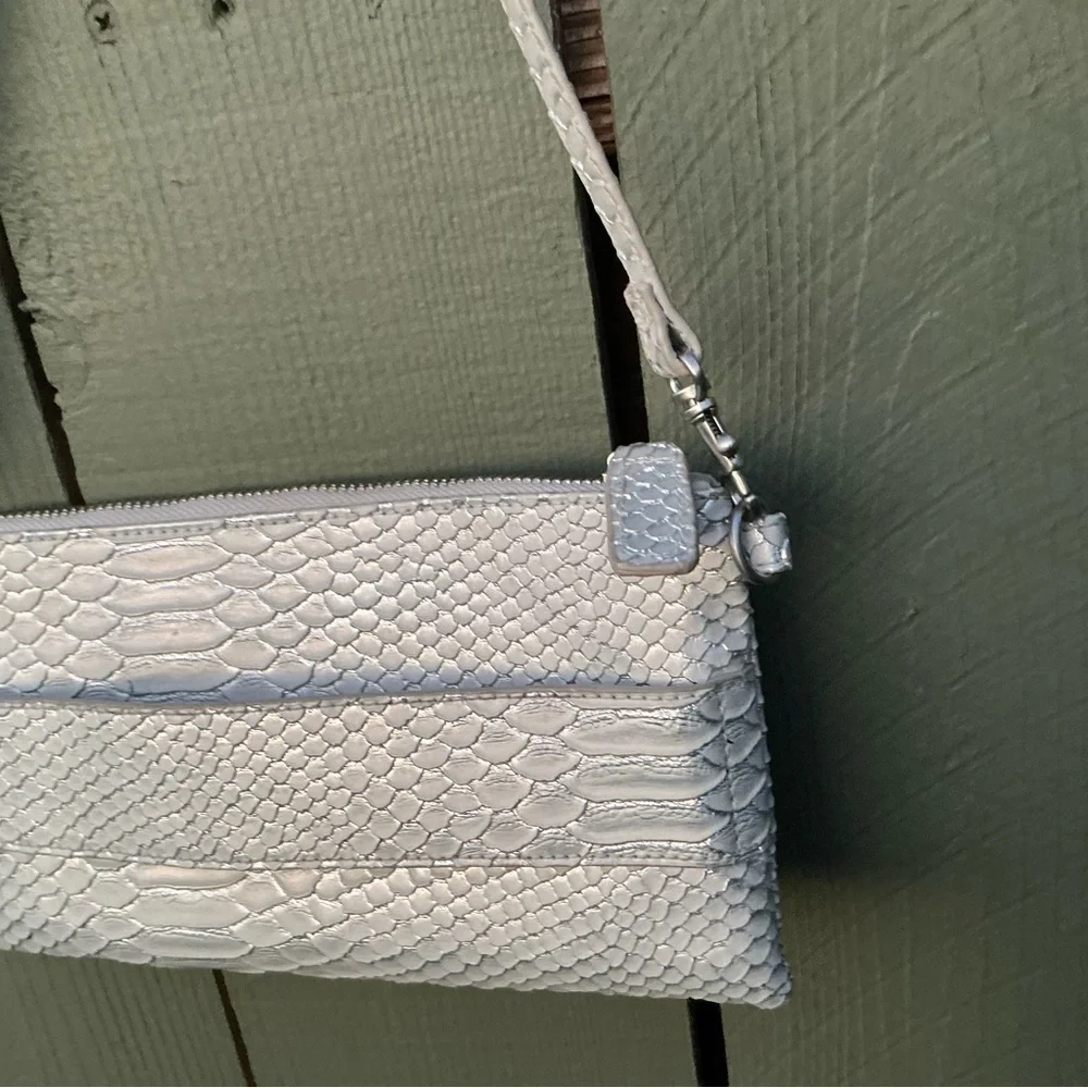 Chic White Textured Clutch Wristlet